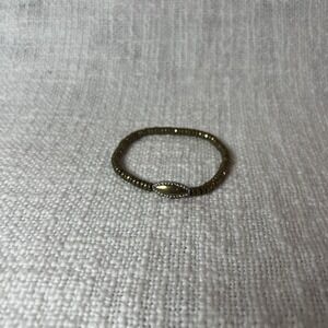 Silpada KR Collection‎ Gold Tone Stretch Bracelet Oval Shaped Charm Rhinestones
